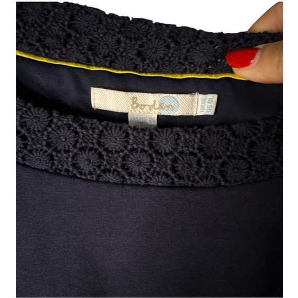 Boden Broderie Ponte Navy Dress Size 4L - Picture 4 of 6